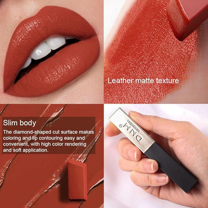 evpct 3Pcs Dark Brown Orange Red Mauve Silky Velvet Matte Lipstick Lip Crayon Set for Women Permanent Waterproof Long Lasting 24 Hour Lipstick labiales matte larga duracion 24 mate 24 horas originales