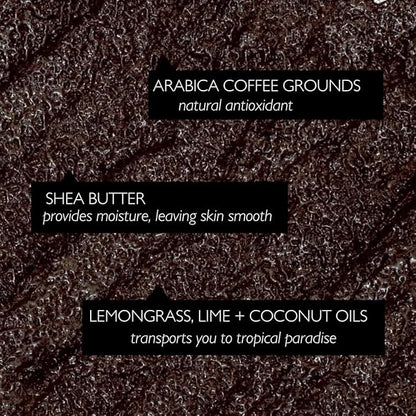 UpCircle Exfoliating Coffee Body Scrub with Lemongrass 7.4oz - Sea Salt, Shea Butter + Coconut Oil - Natural, Vegan Exfoliator For Soft, Smooth Skin