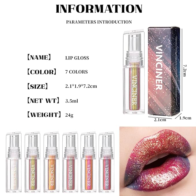 Chameleon Lipstick, Multichrome Tinted Lip Gloss with High Glossy Finish, High Pigment Sparkling Non-Stick Cup Glitter Lipstick & Eyeshadow,Waterproof Glossy Lip Gloss For Women(#05)