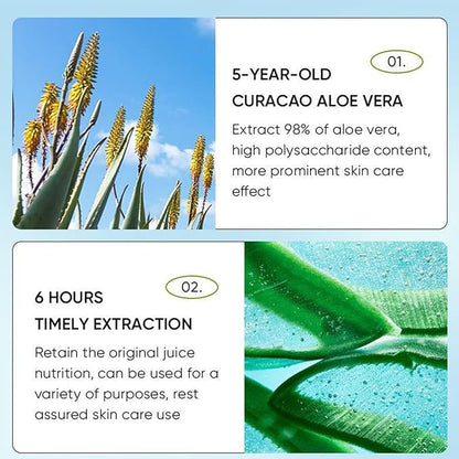 8Pcs Aloe Vera Skin Care Set - Face Care Kit With Cleanser, Mask, Toner, Serum, Lip Balm, Eye Cream, Moisturizer for Women Girls