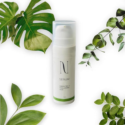 Green tea and hyaluronic acid serum anti-aging, 1 Ounce (Pack of 1)