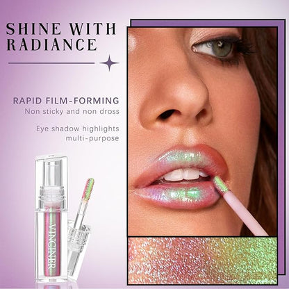 Glitter Chameleon Liquid Lipsticks, Diamond Shimmer Glow Metallic Glitter