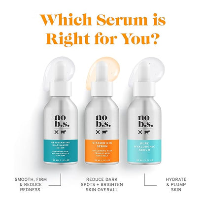 No Bad Stuff - Vitamin C + E Serum - Firming Face Serum for Anti-Aging, Smooths, Hydrates, Plumps Fine Lines & Reduces Dark Spots (1 fl oz)