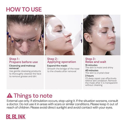 3 Pack Moisturizing Collagen Firming Hydrogel Mask 34gx15ea, Overnight Repair for Dry Skin, Collagen Face Masks, Firming & Anti-Aging, Hydrating Face Masks，Skincare