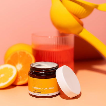 By Nature Face Night Cream - Vitamin C + Collagen PM Moisturizing Facial Lotion for Women (2 Oz)