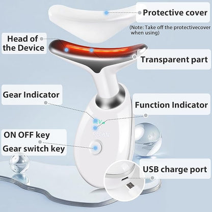 3 in 1 Face 𝖲cuIpting Tool, 7 Color Mode, Facial Massager for Face and Neck, at-Home Facial Beauty De𝗏ice for Skin Care, Face 𝖲cuIpting Wand