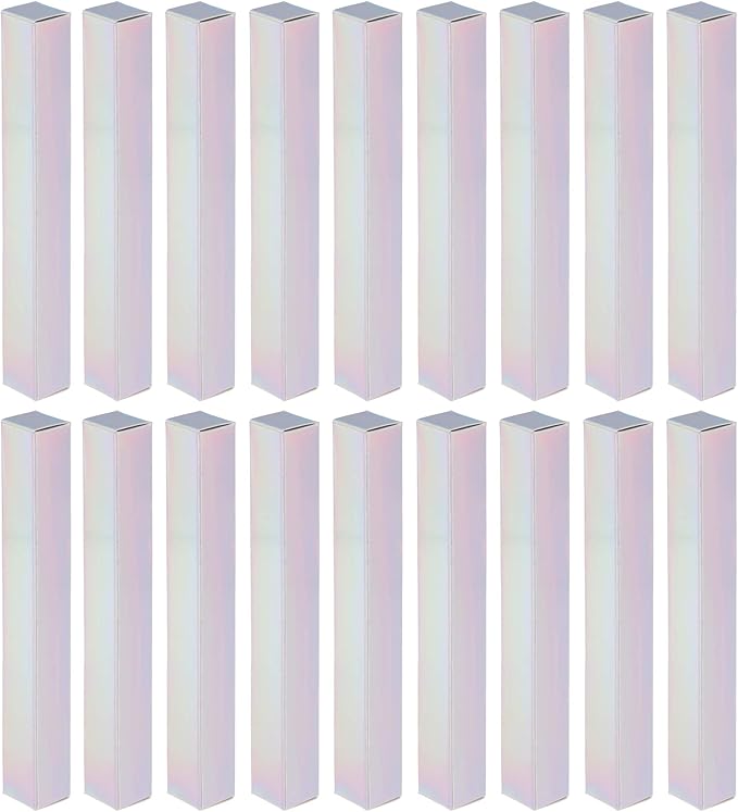 RONRONS 50 Pieces Holographic Gold Eyeliner Box Lip Gloss Boxes Packaging Twist Pen Wrapping Holder DIY Makeu Sample Wrapping Storage for Gifts Business Bulk, 14.5 x 1.6 x 1.6cm/5.7 x 0.63 x 0.63inch
