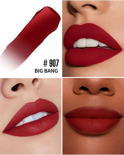 3Pc Matte Liquid Lipsticks, Pink Dark Red Brown Long