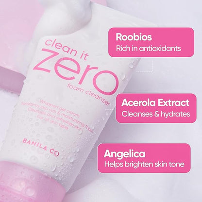 BANILA CO Clean It Zero 3-Step Skincare Set | Original Cleansing Balm 180ml + Foam Cleanser 150ml + Pink Hydration Toner Pads (70ea) | Vegan, All Skin Types