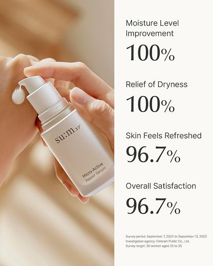SU:M Micro-Active Repair Serum (1.69 fl oz) - Korean Skincare for Deep Hydration, Boost Vitality, and Skin Barrier Strengthening. with Tru-Active™ and Biopeptide 190™.