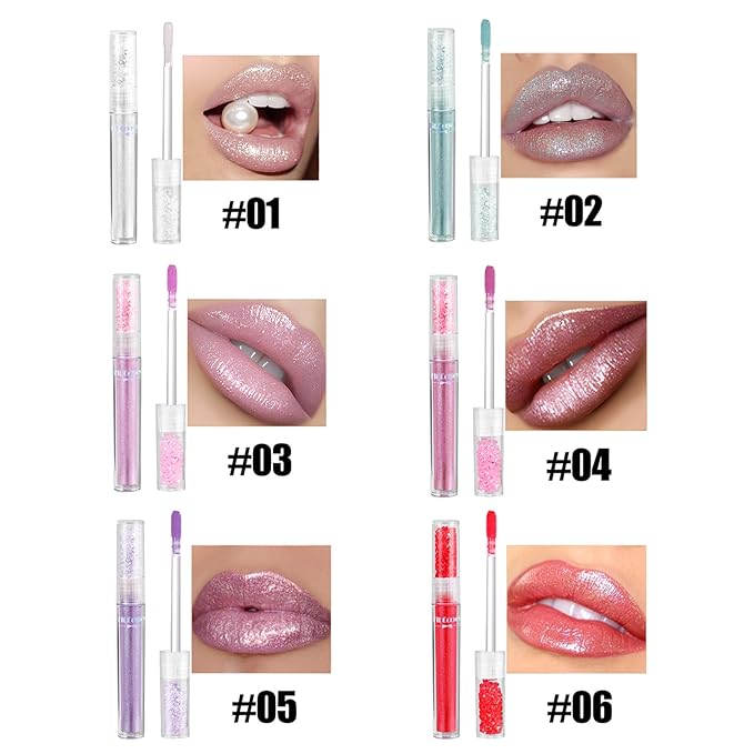 lipsticks 6PCS Luminous Luminous Lip Gloss - Diamond Gloss
