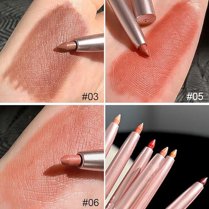 3pcs Matte Brown Retractable Lip Liner Pencil Lipstick Long
