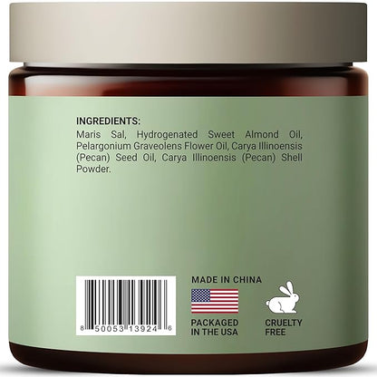 Geranium & Walnut Body & Foot Scrub | Nourishing & Smoothing Exfoliating Body Scrub for Enhanced Skin Texture, 10 oz