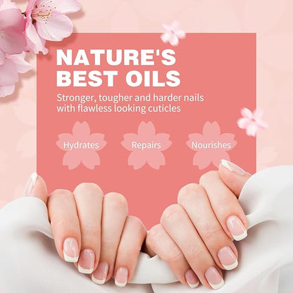 Cherry Blossom Nail & Cuticle Oil - Ultimate Hydration, Repair with Real Cherry Blossom Extract - Paraben-Free, Vegan & Cruelty-Free - 0.5 fl. oz