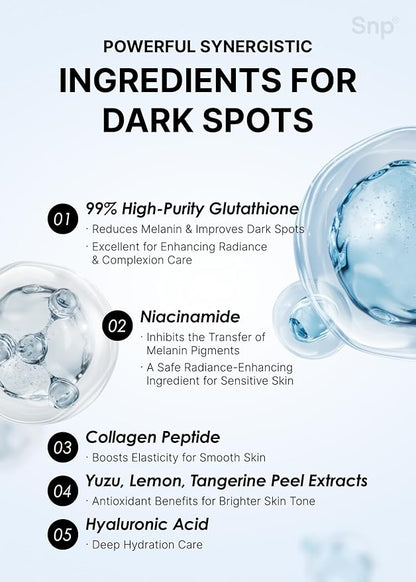 SNP [K Beauty Glutathione Dark Zero Toning Eye Patch | Nourishing Under Eye Patches for Blemishes and Dark Spots | Under Masks for Puffy Eyes and Dark Circles | Korean Skincare | 60 Patches