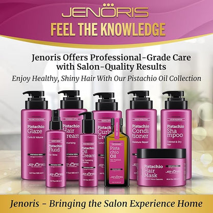 Jenoris Pistachio Hair Mask for Dry Damaged Hair – Deep Conditioning Hair Mask Treatment with Pistachio Oil & Vitamin E, For Color-Treated Hair, For Hair Repair, Paraben & Salt Free, 10.14 Fl Oz