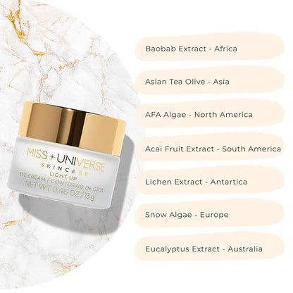 Light Up Eye Cream .46 oz, Firming Under Eye Cream for Dark Circles and Puffiness, Under Eye Brightener Face Cream for Women, Facial Skin Care Product with Hyaluronic Acid