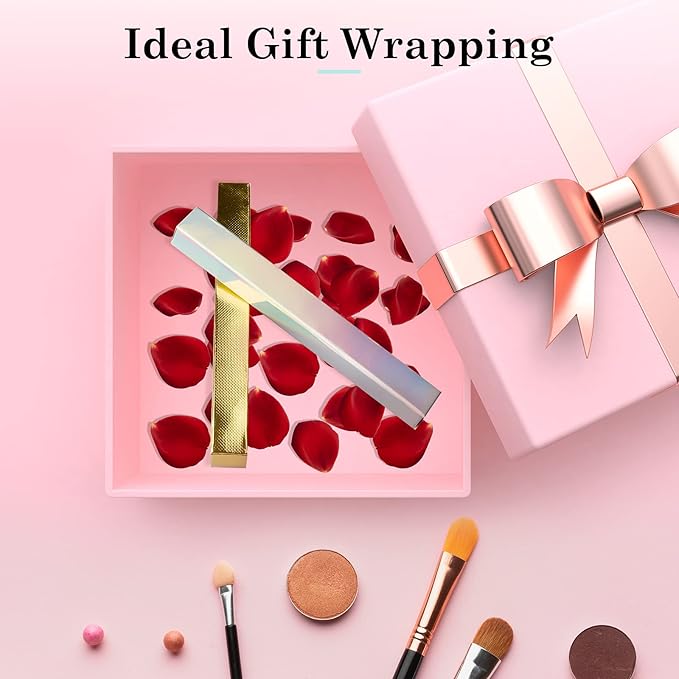 RONRONS 50 Pieces Holographic Gold Eyeliner Box Lip Gloss Boxes Packaging Twist Pen Wrapping Holder DIY Makeu Sample Wrapping Storage for Gifts Business Bulk, 14.5 x 1.6 x 1.6cm/5.7 x 0.63 x 0.63inch