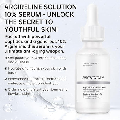 Anti Aging Argireline Solution 10%,Anti Wrinkle Hydrating Argireline Serum with Centella & Hyaluronic Acid for Skin Barrier Repair,30ml Peptides Serum for Face Reduce Fine Lines,2Pcs