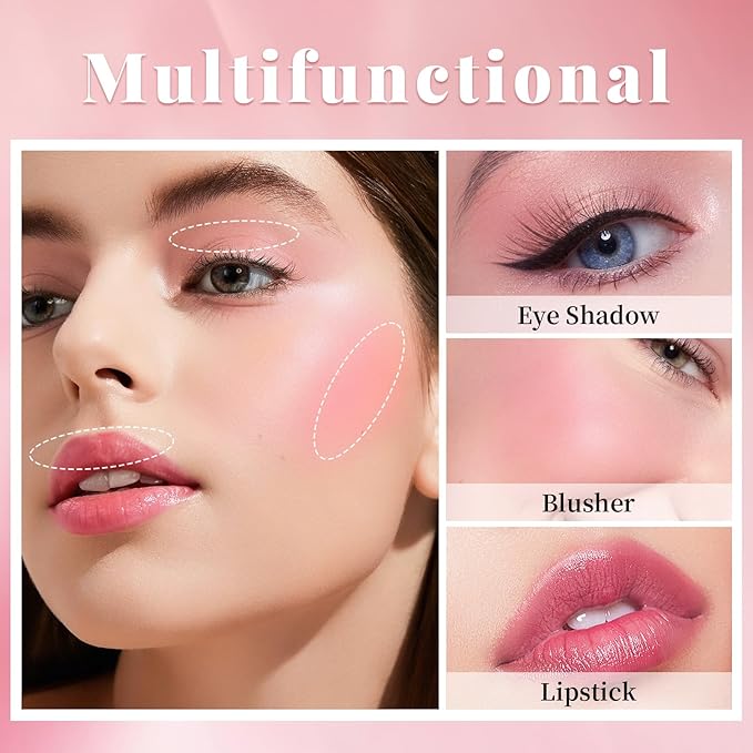 Color Changing Blush Stick for Cheek Lip, Black