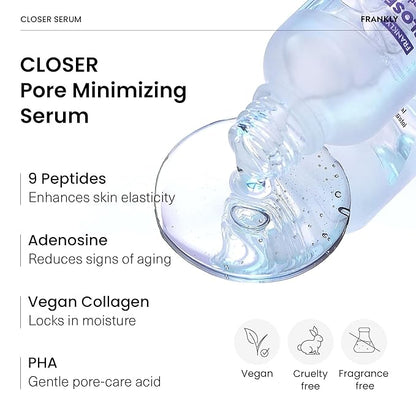 FRANKLY Pore Perfecting Set : Closer Serum, Toner Pads & Cleansing Oil | Deep Cleansing, Hydration, Pore Refining | For Sensitive, Oily & Acne-Prone Skin | Vegan & Fragrance-Free| Korean Skincare set