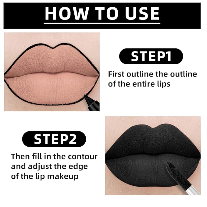 3 Colors Dark Black Green Brown Lipstick Green
