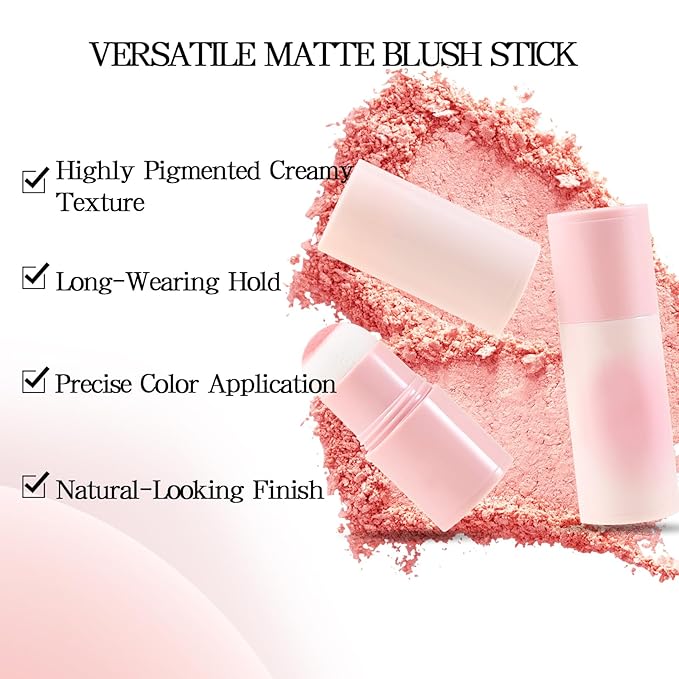 Boobeen Blush Stick, Lightweight Blendable Blush Tint Cheek