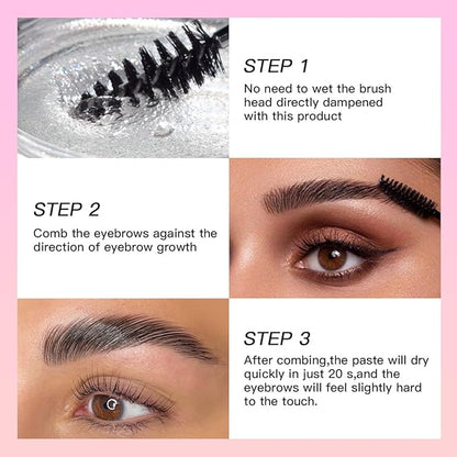 USHAS Eyebrow Gel for Eyebrow Styling Waterproof And Sweat-Proof Clear brow Gel, Long-Lasting Eyebrow Wax Kit for Eyebrow Freeze, Quick-drying & Natural Shape