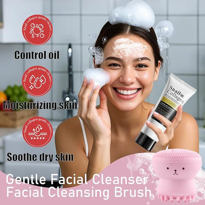 All About Snail Mucin Kit - Anti Aging Skin Care Set for Women - Hydrating Skin Care Routine Kit for Women with Cleanser ,Snail Mucin Moisturizer,Serum for Face,Jade Roller,Headband for All Skin Types
