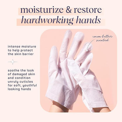 SpaLife Moisturizing Hand Gloves and Foot Sockies Bundle - 4 Hand Gloves & 4 Foot Sockies Set for Hydrating Dry, Cracked Hands and Feet - Repairing Skincare Mini Gift Set
