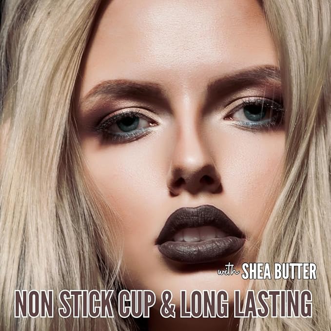 Mynena Dark Brown Long-Lasting Matte Liquid Lipstick | Intense Color, Smudge-Proof & Waterproof | Comfortable, Hydrating Shea Butter | Vegan & Cruelty-Free | Cocoa