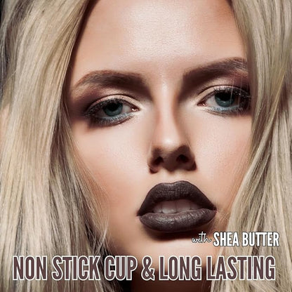 Mynena Dark Brown Long-Lasting Matte Liquid Lipstick | Intense Color, Smudge-Proof & Waterproof | Comfortable, Hydrating Shea Butter | Vegan & Cruelty-Free | Cocoa