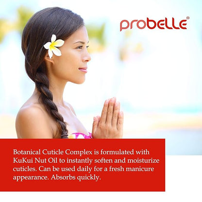 Probelle Kukui Nut Oil Botanical Cuticle Oil, conditions and softens cuticles for healthy nails and cuticle growth, .5oz/ 15 mL