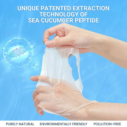 Face Mask Skincare 6 Pack,Sea Cucumber Peptide Facial Masks,Sodium Hyaluronate Ceramide Formulated Facial Masks Deep Moisturizing Face Masks