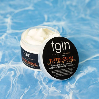 tgin Butter Cream Daily Moisturizer and Honey Miracle Hair Mask Duo for Curly, Coily and Wavy Hair, Rich Moisture and Deep Conditioning for Dry Hair, 12 oz (Set)