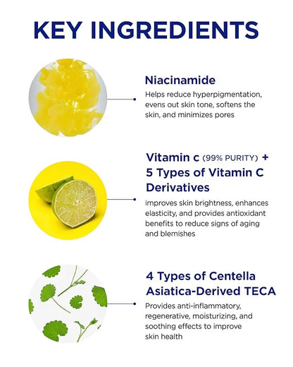 CKD Vita C Teca Blemish Shot Face Gel Mask with Vitamin C & Centella Asiatica (5ea) - Korean Hydrogel Mask for Glass Glow Skin, Dark Spot Treatment, and Blemish Treatment. Korean Skincare Routine
