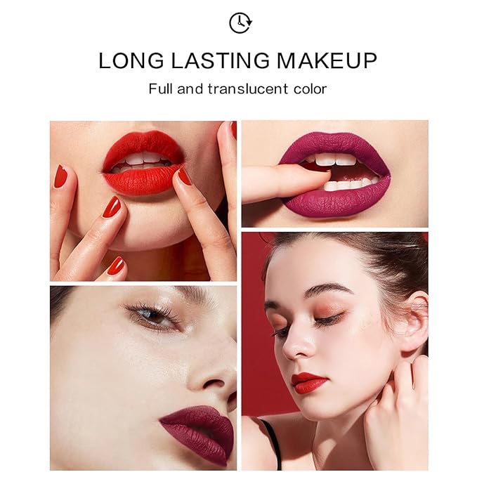 6PCS Everlasting Matte Liquid Lipstick Makeup Set,Long Lasting Waterproof Matte Lip Gloss,High Pigmented Nude Lipgloss Kit,Beauty Cosmetics Makeup Gift for Girls (#A)