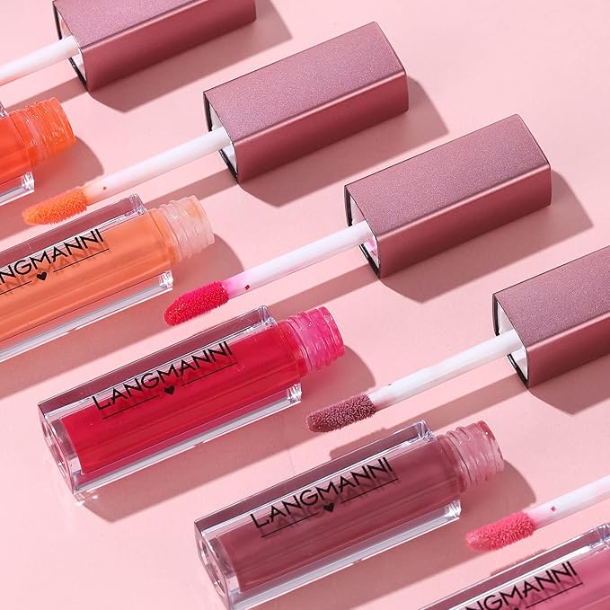 LANGMANNI 12Pcs Lip gloss Collection Makeup Set, Shiny LANGMANNI