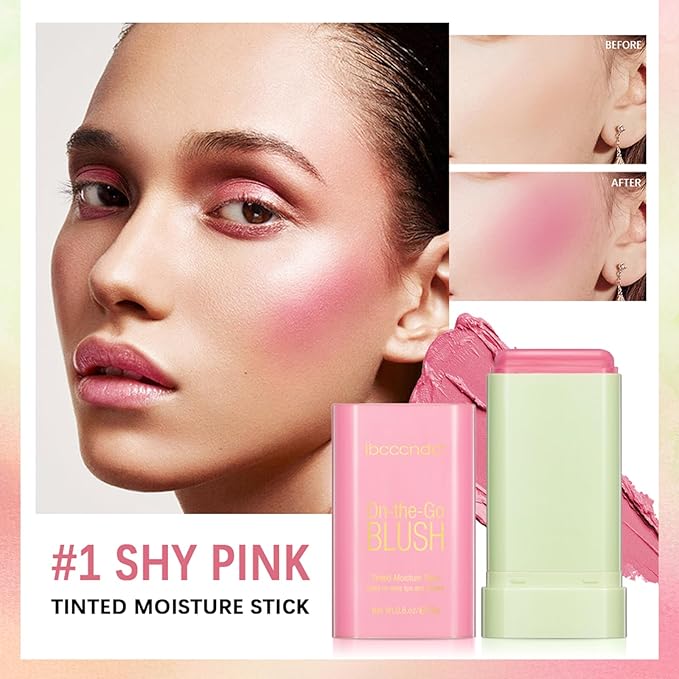 MEICOLY Multi Use Makeup Blush Stick,On-the-Go 2-in-1 Lip