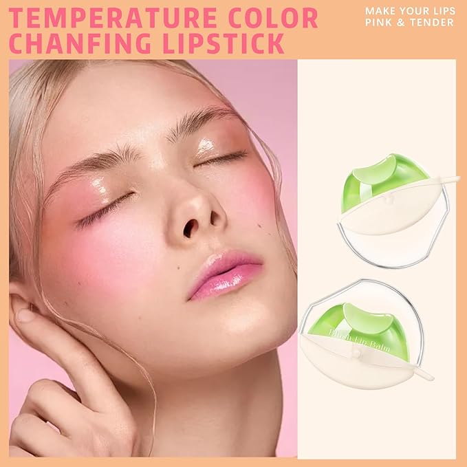 Color Changing Lazy Lipstick, Magic Blush Tinted Lip Balm, PH Temperature Changing Multi-Use Lips and Cheek Jelly Tint Makeup, Hydrating Long Lasting Labiales Magicos Lipstick for Women #3