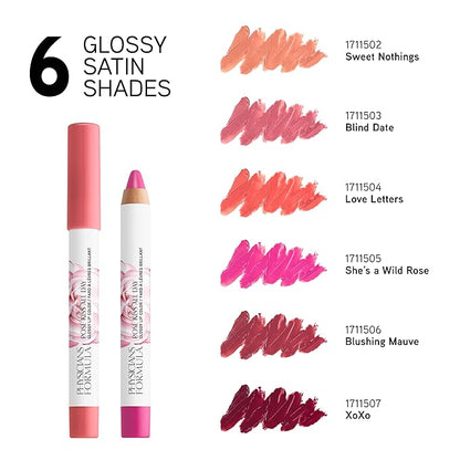 Physicians Formula Rosé Kiss All Day Glossy Lipstick Lip Color Makeup, Red Blush Blushing Mauve | Dermatologist Tested, Clinicially Tested