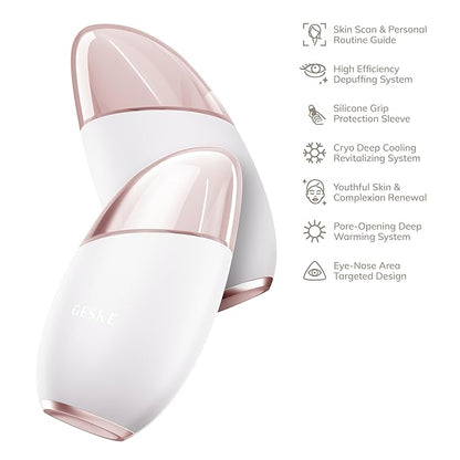 SmartAppGuided™ Cool & Warm Eye & Face Massager | 7 in 1 | Multi Massager | Face & Neck | Battery-free Cooling & Warming | Firms, Relaxes & De-Puffs Skin | Eye-Nose Area Targeted Design