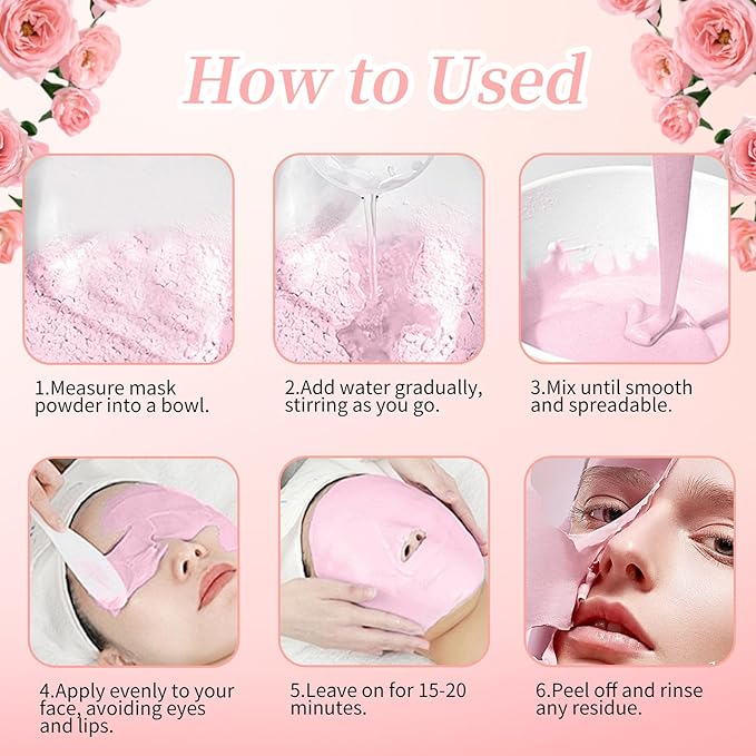 Peel-Off Jelly Mask Hydrating Cleaning Mask Spa Easy DIY Home Spa, Hydrating Icy Jelly Mask For Skin ROSE+Bamboo Charcoal