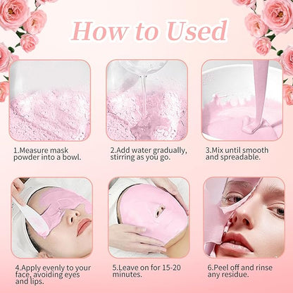 Peel-Off Jelly Mask Hydrating Cleaning Mask Spa Easy DIY Home Spa, Hydrating Icy Jelly Mask For Skin ROSE+Bamboo Charcoal