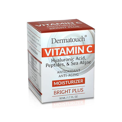 DERMATOUCH Vitamin C Moisturizer with Hyaluronic Acid, Peptides & Sea Algae, 1.75 fl oz - Made in America