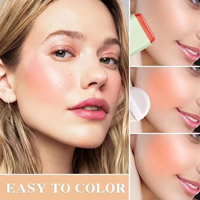 Cream Blush Stick with Brush, Waterproof Opaque Pink 1.0 Count