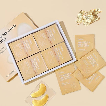 Under Eye Patches for Dark Circles,Puffy Eyes,20 Pairs Face Masks SkinCare With Vitamin C and 24k Gold