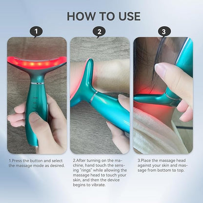 Neck Face Massager, 3-in-1 Portable Facial Massager (Green)