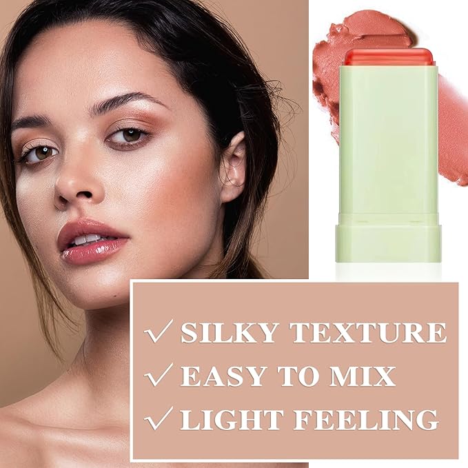 Cream Blush Stick with Brush, Waterproof Opaque Pink 1.0 Count