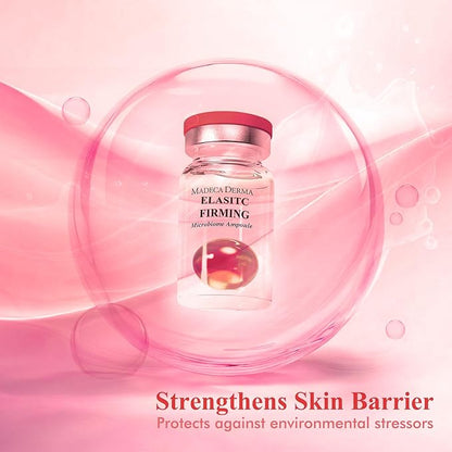 MADECA DERMA Elastic Firming Microbiome Ampoule – Hydrating Korean Skincare with Hyaluronic Acid, Collagen & Peptides for Firmness, Elasticity, Fine Line Reduction & Rejuvenation (0.23 fl oz x 5)